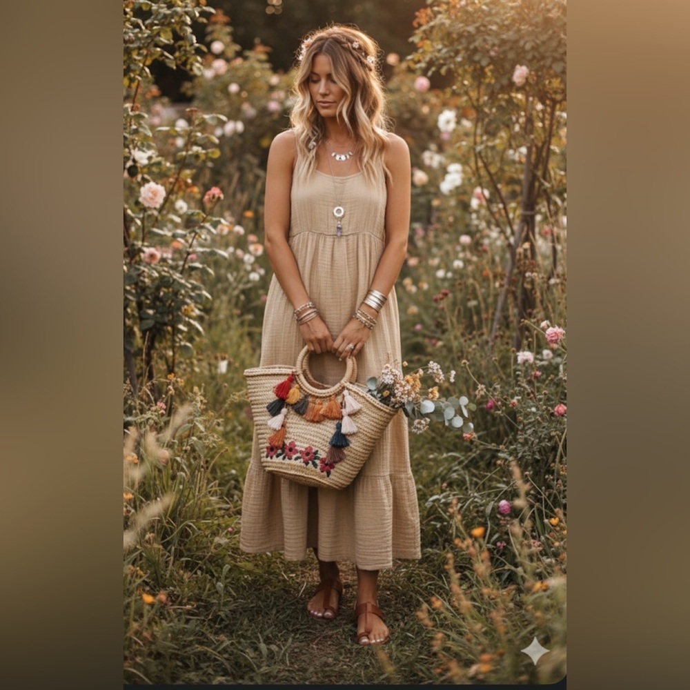 Salty lemon cotton maxi dress size M/L  fits